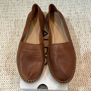 NWT Aldo Brown Leather Espadrilles “Hairabeth”